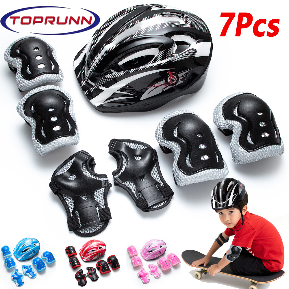 Cycling Gear Kids - 7-in-1 beschermingsset voor kinderen met sporthelm,
