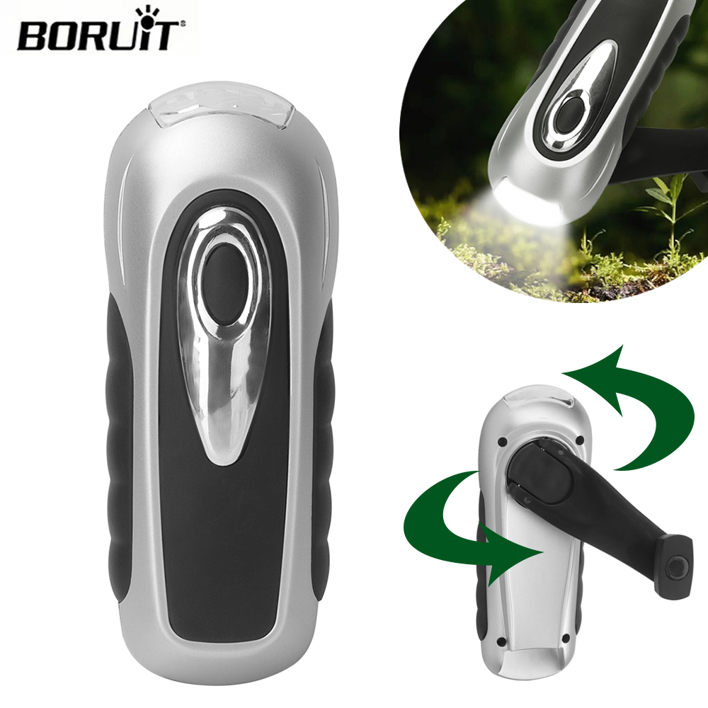 Cycling Low Gear - BORUIT LED-zaklamp Handslinger Dynamo Zonne-energie Zaklamp