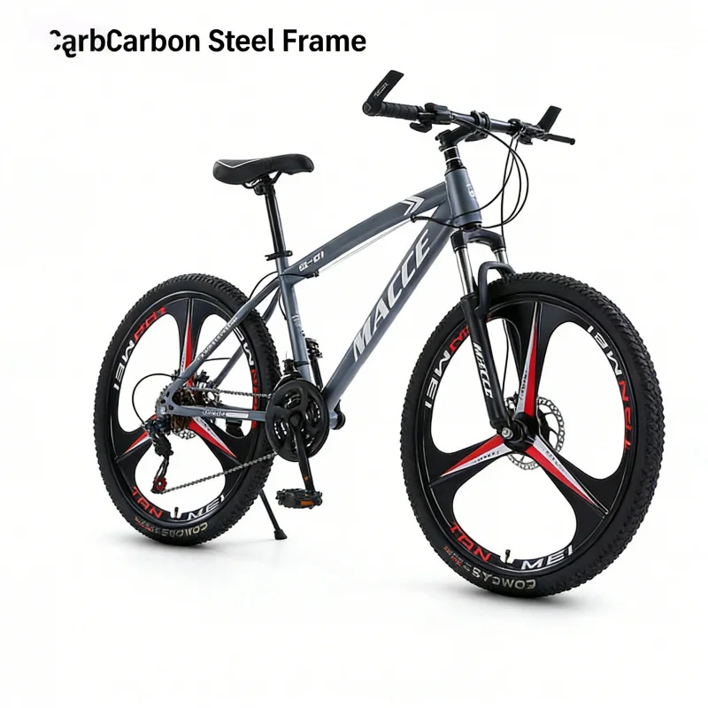 Cycling Low Gear - Grijze 3-blads high-end mountainbike met 26